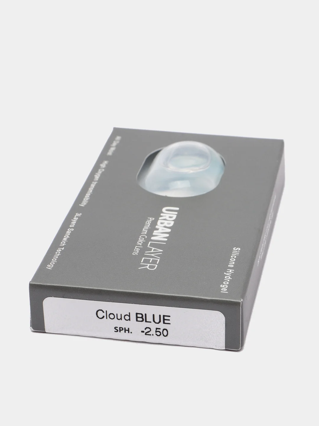 Цветные линзы голубые для зрения с диоптриями Cloud Blue