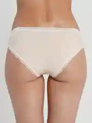 Бежевый женские хлопковые трусы слипы