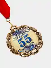 Медаль с лентой "55 лет. Синяя", D = 70 мм