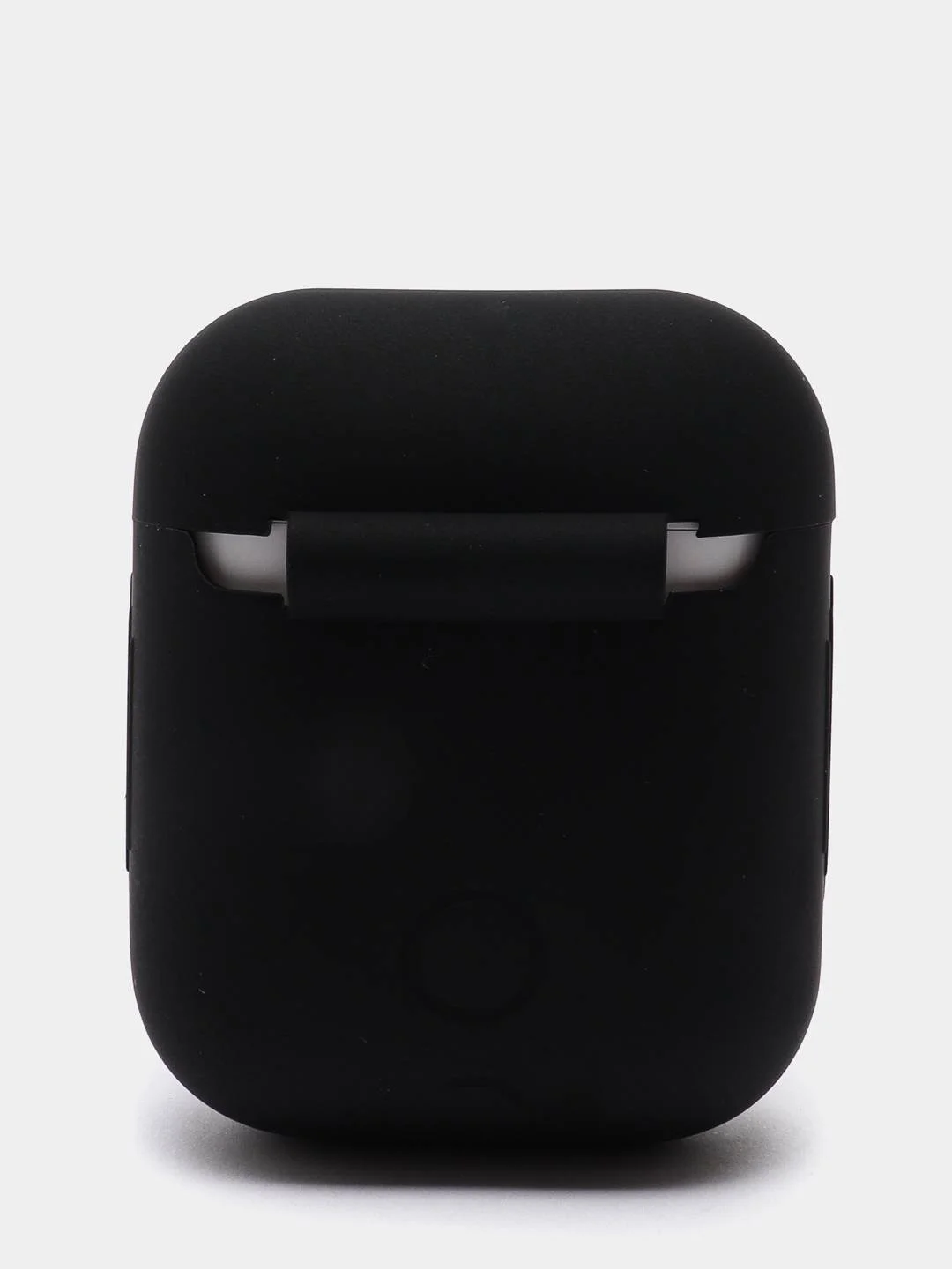 Черный силиконовый чехол для наушников Apple Airpods 1, 2 с карабином