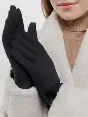 Черный перчатки женские