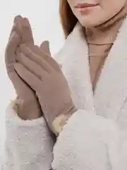 Карамельный перчатки женские