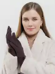 Коричневый перчатки женские