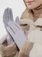 Серый металлик перчатки женские с технологией Touch screen