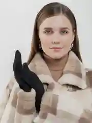 Черный перчатки женские