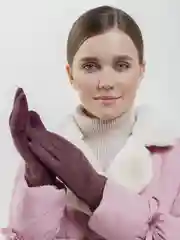 Бордовый перчатки женские с технологией Touch screen