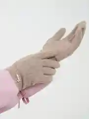 Бежевый меланж женские перчатки
