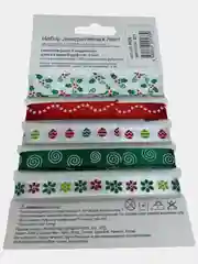 Алый лента атласная декоративная с рисунком, 1.2см длина отреза 1м.закладка для книг рукоделие