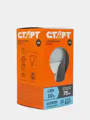 Лампа светодиодная Старт LED, серия "Эко" 10W40, тип А "груша", E27, 4000К, холодный свет
