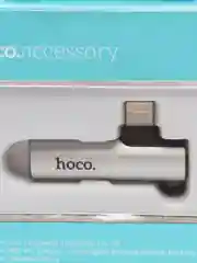 Серый адаптер HOCO LS21 Lightning на 3.5мм аудио конвертер