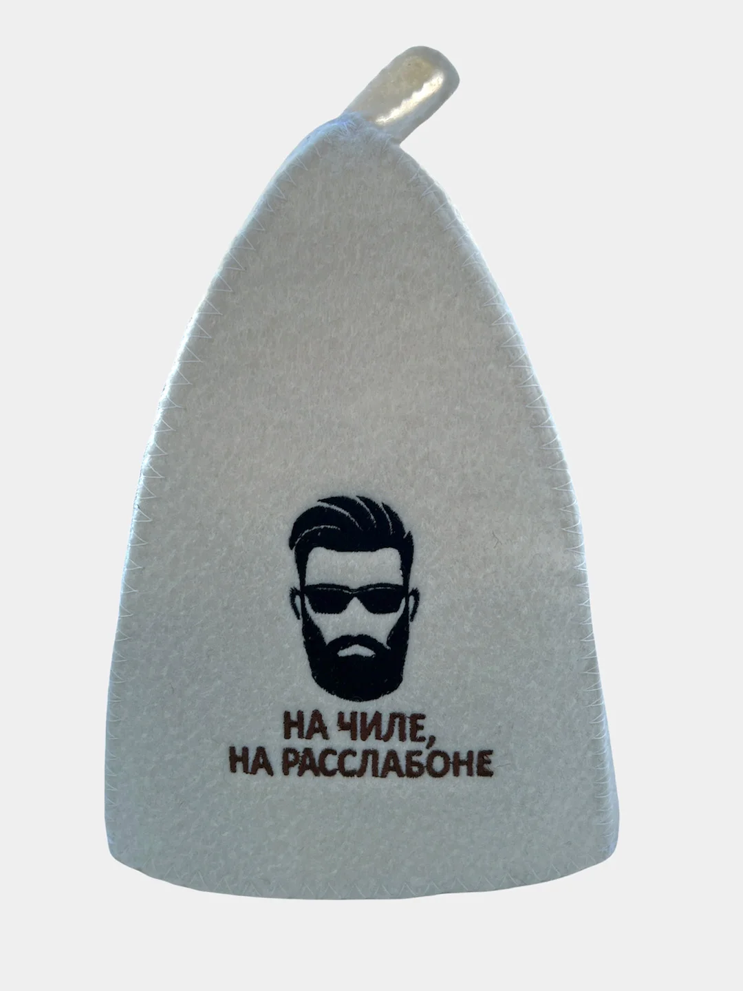 Кремовый шапка бани и сауны,  с вышивкой