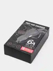 Черный автомобильное зарядное устройство с поддержкой Quick Charge 3.0, 2хUSB