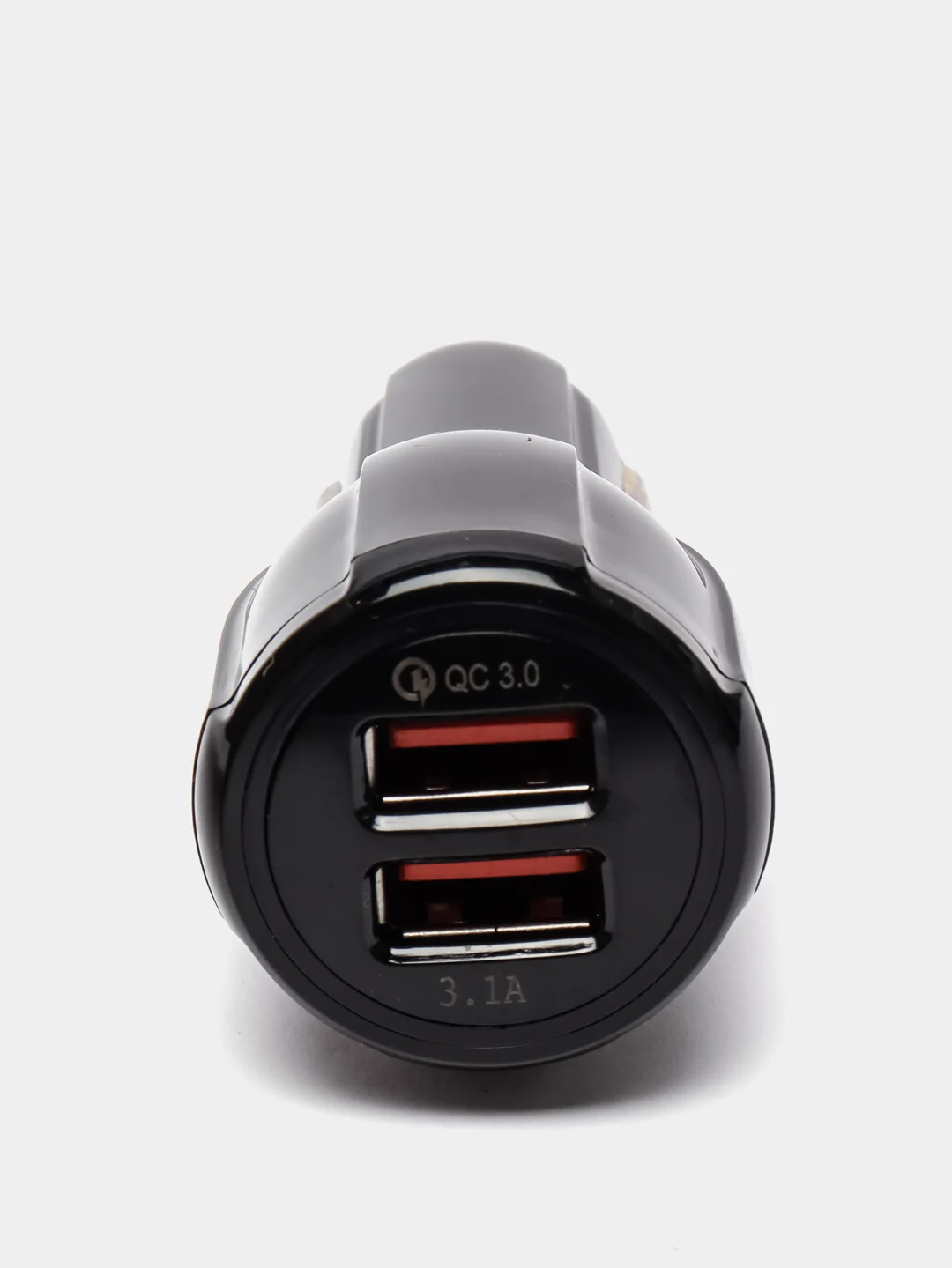 Черный автомобильное зарядное устройство с поддержкой Quick Charge 3.0, 2хUSB