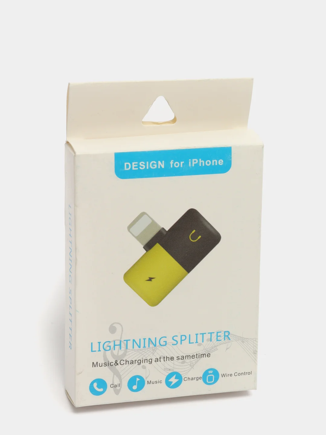 Черный адаптер-переходник Apple Lightning на 2 x Apple Lightning