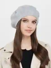 Серый меланж берет женский Стразы, вязаная шапка на весну и осень
