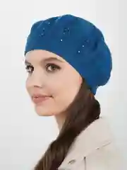 Морской берет женский шерстяной  Валик, вязаная шапка