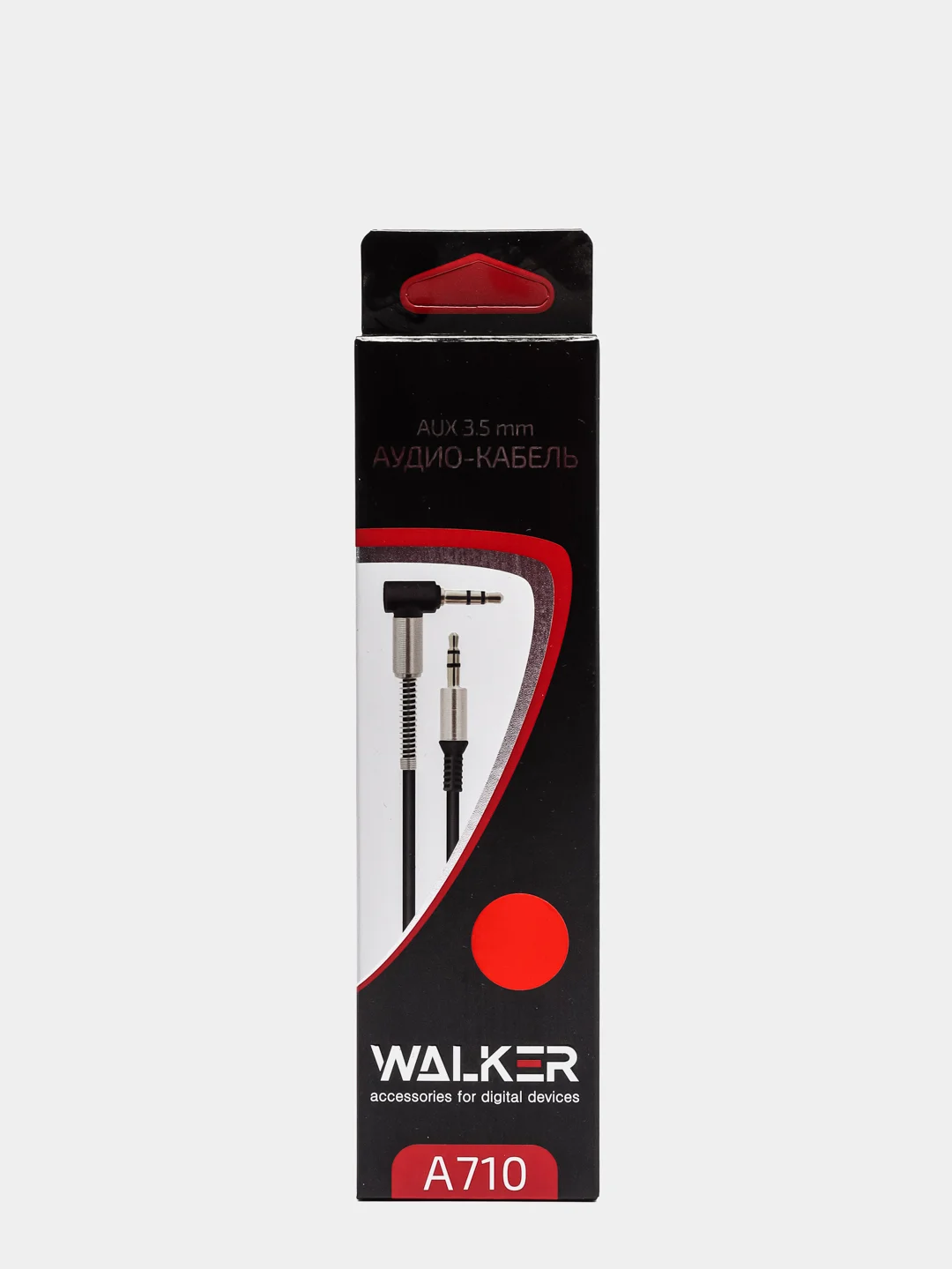 Белый аудио кабель AUX WALKER WCA - 710, с угловым разъемом