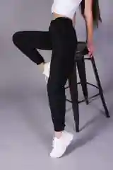 Черный женские спортивные штаны на резинке, черные