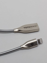 Кабель Iphone 5/6 Totu steel горе серебро 1м