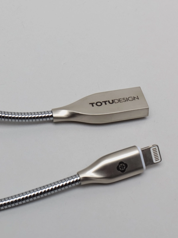 Кабель Iphone 5/6 Totu steel горе серебро 1м