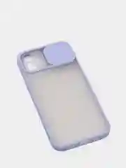Лавандовый матовый полупрозрачный чехол iPhone 12 6.1 с защитой камеры
