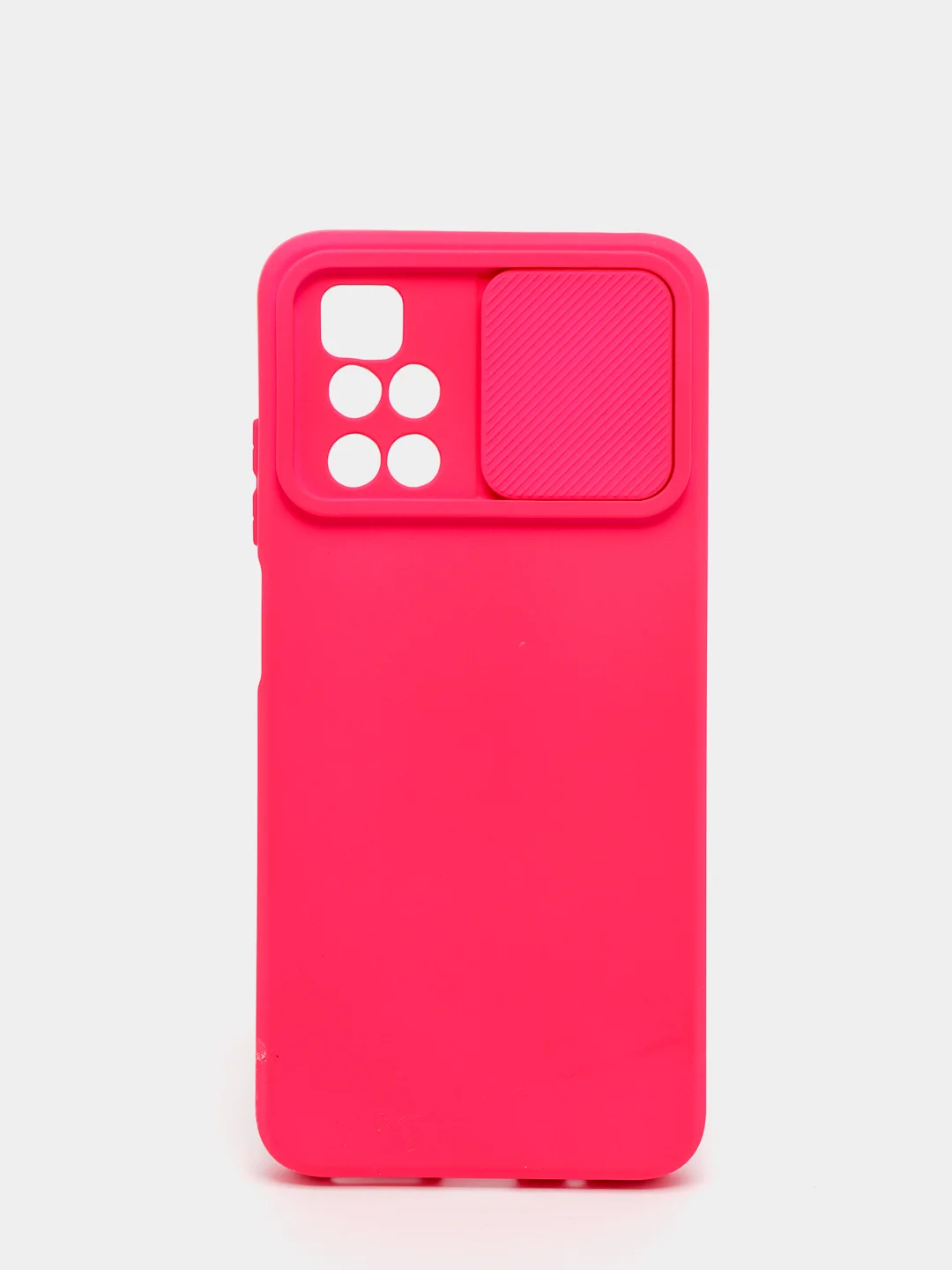 Фуксия чехол Xiaomi Redmi 10 с задвижкой для защиты камеры и бархатом внутри