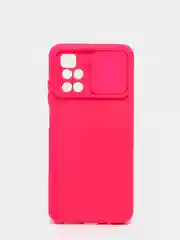 Фуксия чехол Xiaomi Redmi 10 с задвижкой для защиты камеры и бархатом внутри