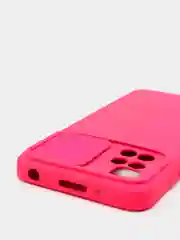 Фуксия чехол Xiaomi Redmi 10 с задвижкой для защиты камеры и бархатом внутри