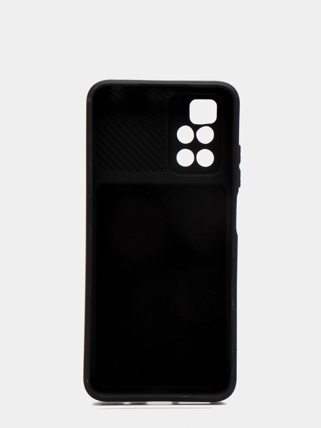 Черный чехол Xiaomi Redmi 10 с задвижкой для защиты камеры и бархатом внутри