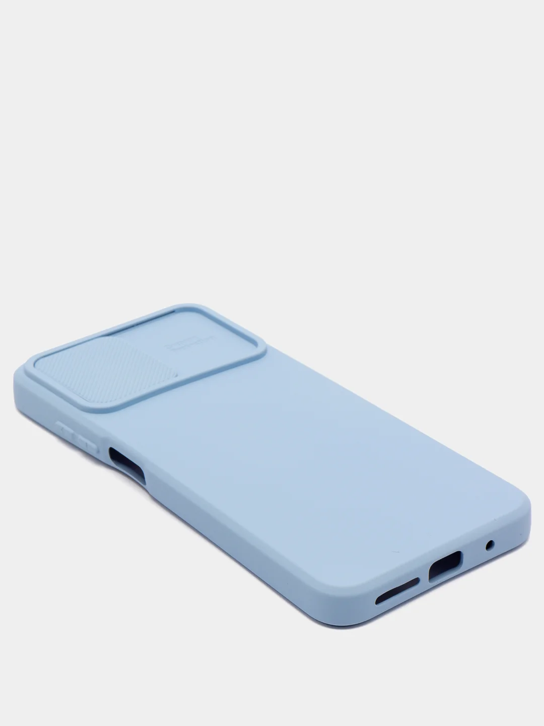 Голубой чехол Xiaomi Redmi 10 с задвижкой для защиты камеры и бархатом внутри