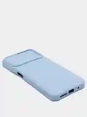 Голубой чехол Xiaomi Redmi 10 с задвижкой для защиты камеры и бархатом внутри