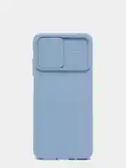 Голубой чехол Xiaomi Redmi 10 с задвижкой для защиты камеры и бархатом внутри