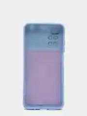 Голубой чехол Xiaomi Redmi 10 с задвижкой для защиты камеры и бархатом внутри