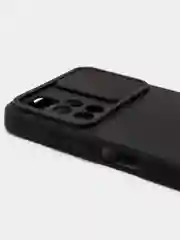 Черный чехол Xiaomi Redmi 10 с задвижкой для защиты камеры и бархатом внутри