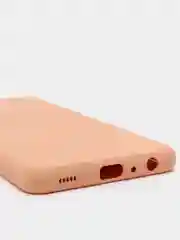 Светло-бежевый чехол Samsung A72 с бархатом внутри и защитой камеры