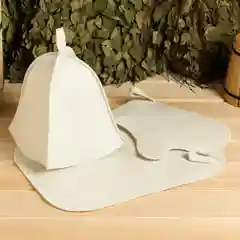 Набор для бани и сауны, белый, 3 предмета