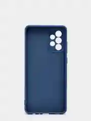 Синий чехол Samsung A72 с бархатом внутри и защитой камеры