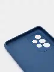 Синий чехол Samsung A72 с бархатом внутри и защитой камеры