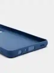 Синий чехол Samsung A72 с бархатом внутри и защитой камеры