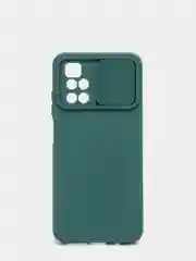 Зеленый чехол Xiaomi Redmi 10 с задвижкой для защиты камеры и бархатом внутри