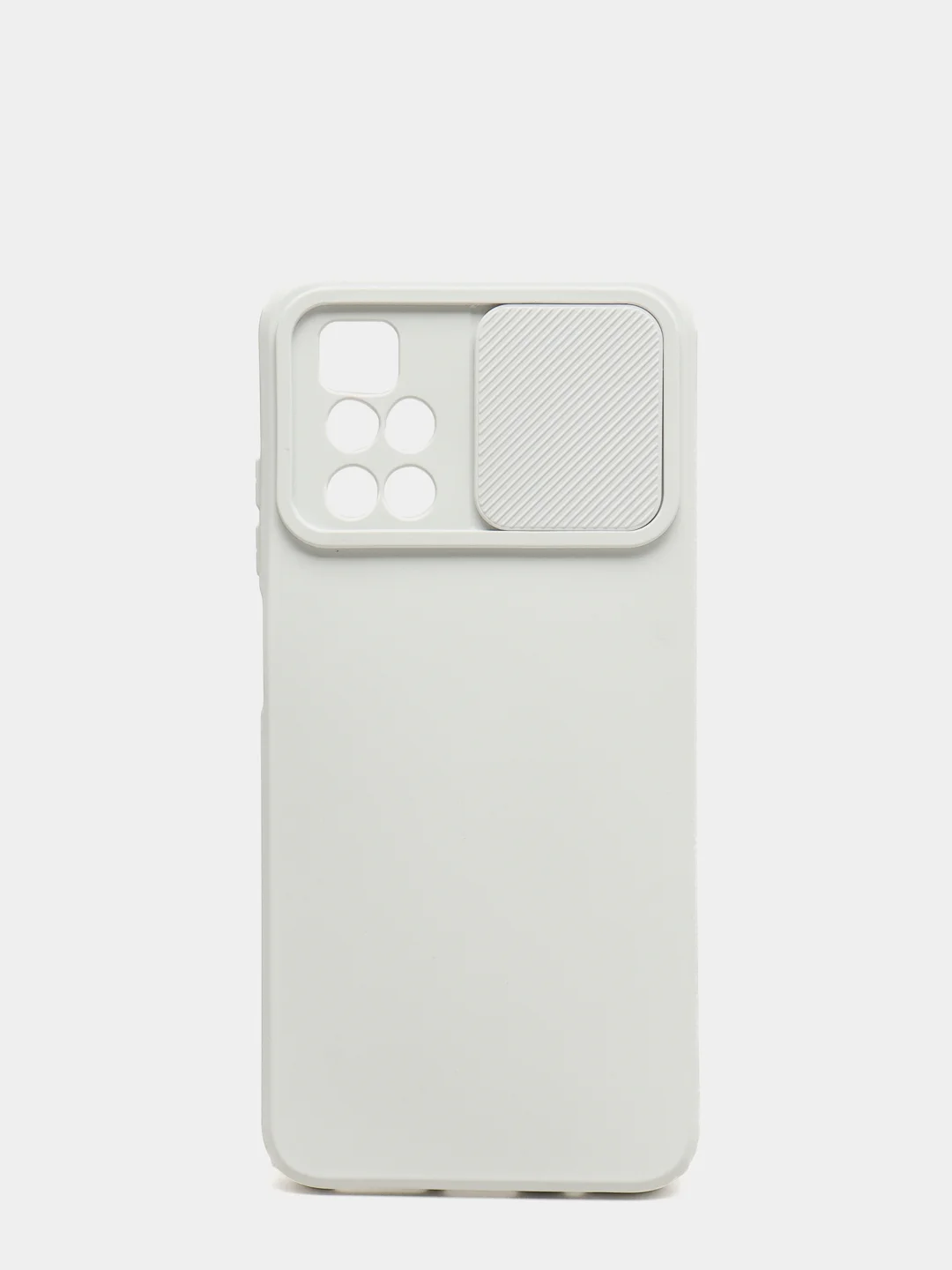 Белый чехол Xiaomi Redmi 10 с задвижкой для защиты камеры и бархатом внутри