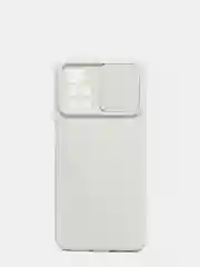 Белый чехол Xiaomi Redmi 10 с задвижкой для защиты камеры и бархатом внутри