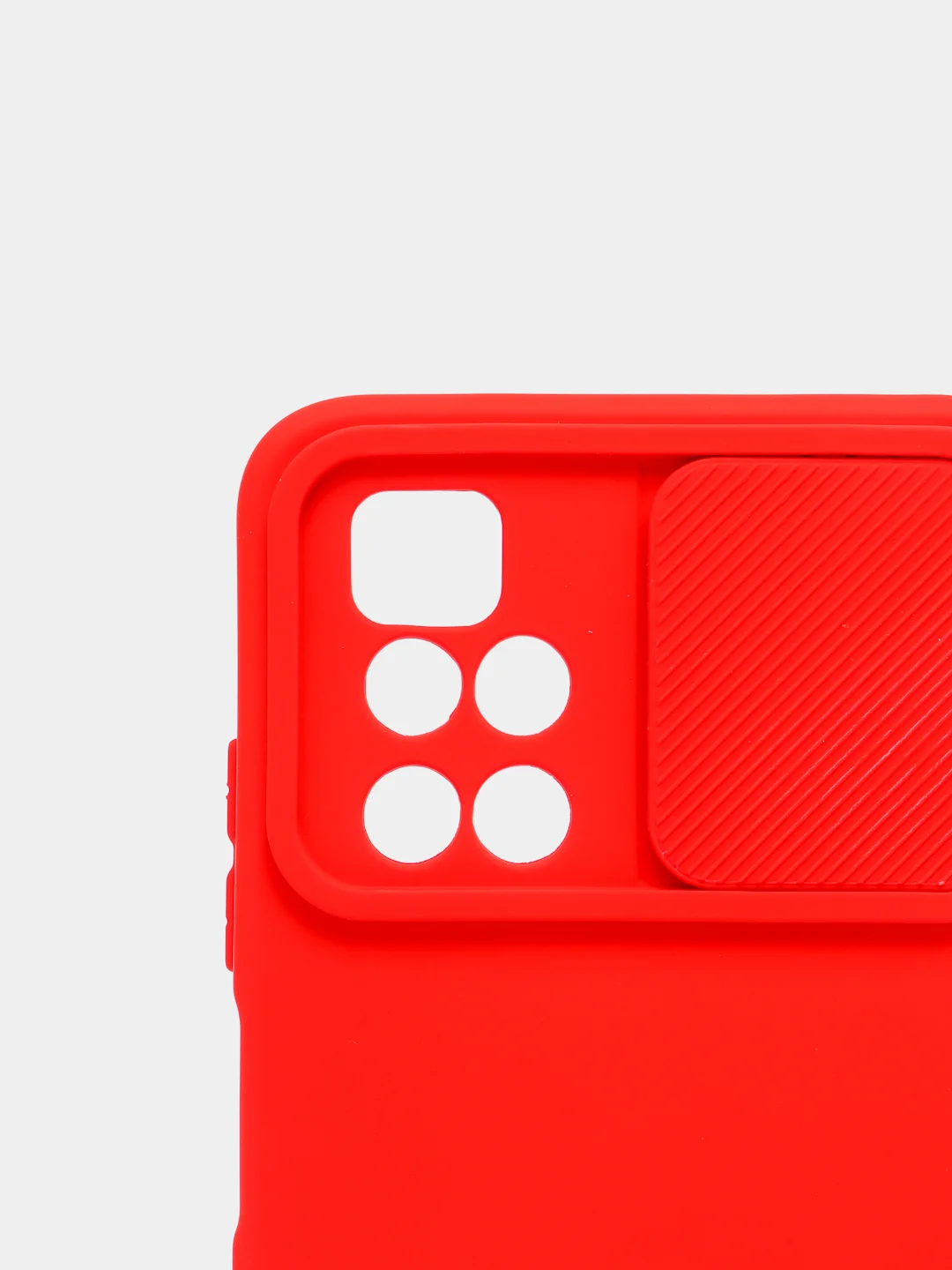 Красный чехол Xiaomi Redmi 10 с задвижкой для защиты камеры и бархатом внутри