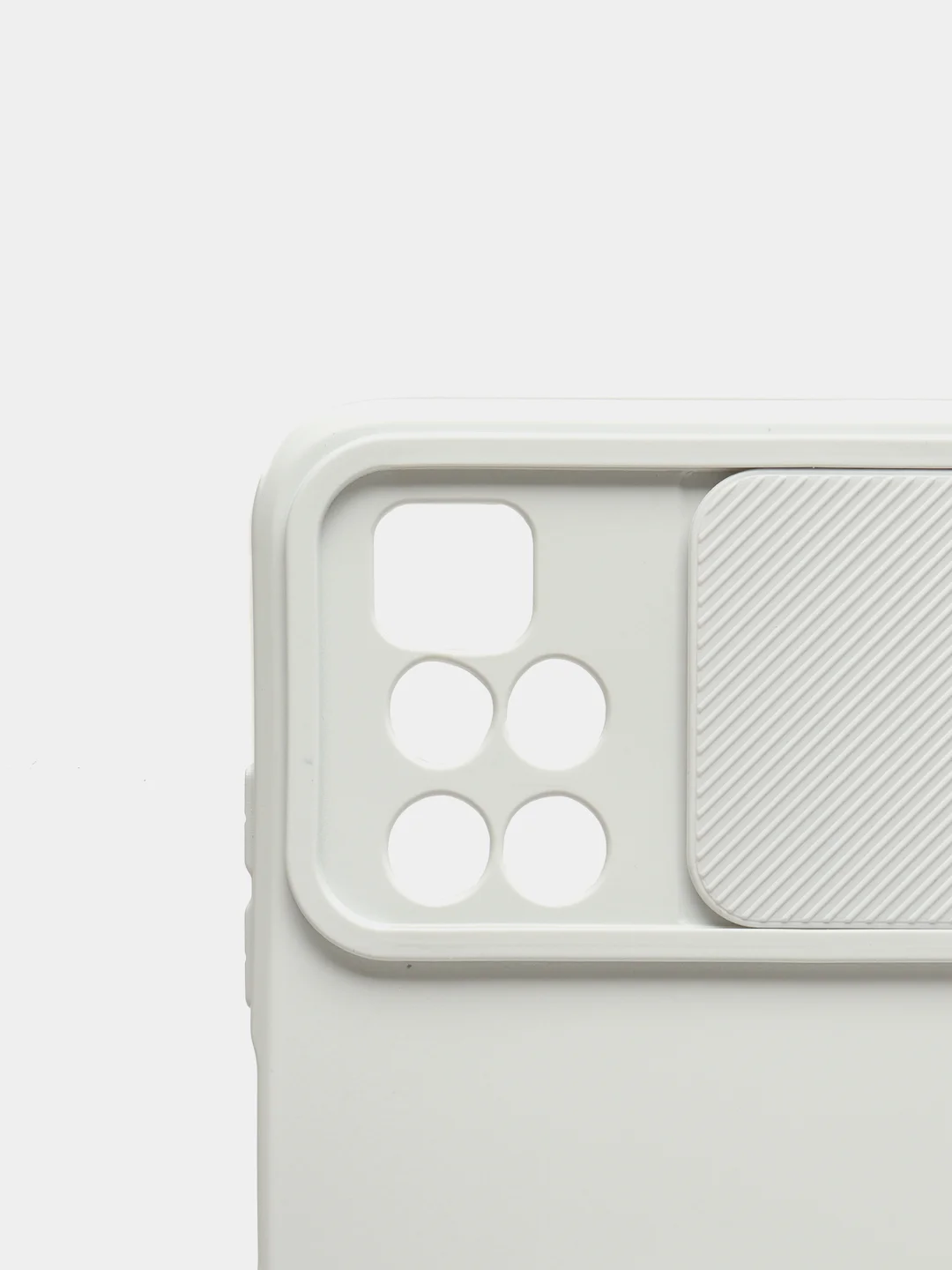 Белый чехол Xiaomi Redmi 10 с задвижкой для защиты камеры и бархатом внутри