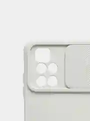 Белый чехол Xiaomi Redmi 10 с задвижкой для защиты камеры и бархатом внутри