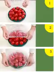 Полиэтиленовая крышка-чехол, с резинкой, для хранения продуктов, 20 штук
