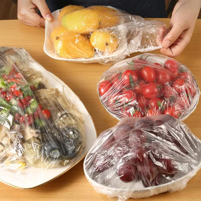 Полиэтиленовая крышка-чехол, с резинкой, для хранения продуктов, 20 штук