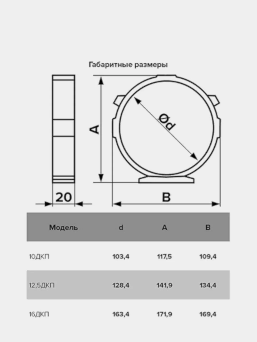 Держатель круглого воздуховода канала ERA ДКП 100 125 160 пластик