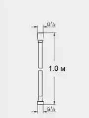 Хром hansen шланг для душа или биде 1.0-1,5м Silverflex, с защитой от перекручивания, хром