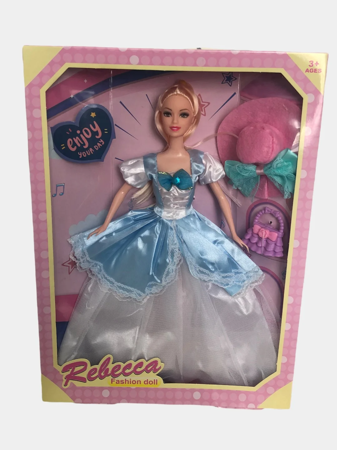Голубой кукла "Rebecca" в наборе с аксессуарами